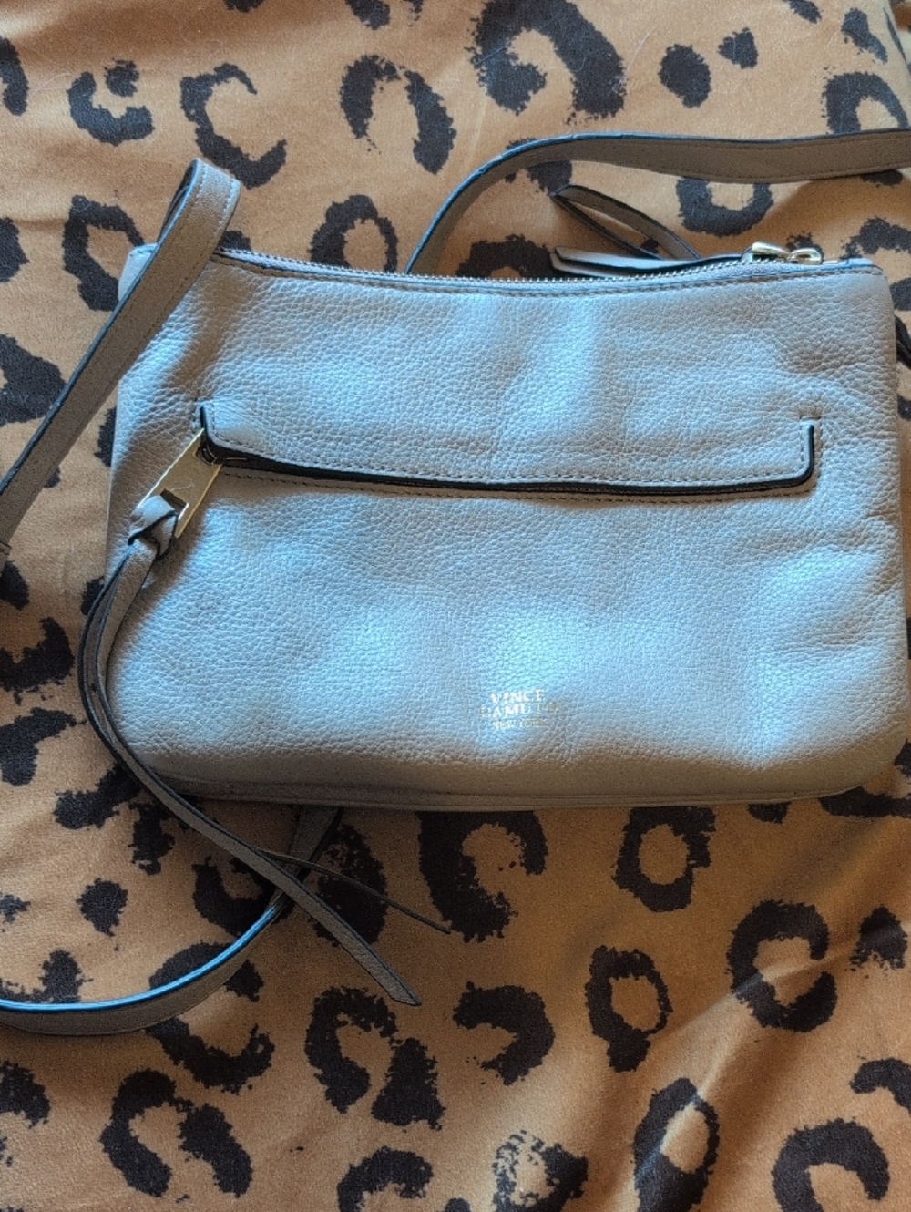 Vince Camuto Pebbled Leather Crossbody Bag in Light Blush with Gold Accent - Picture 5 of 10